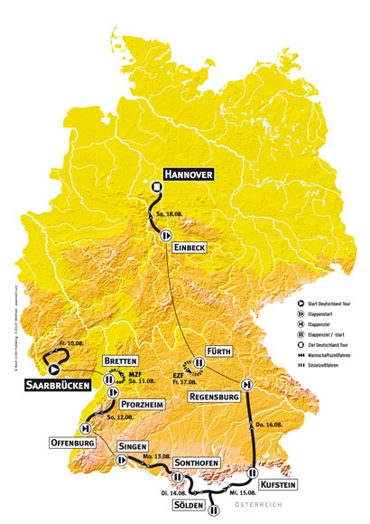 Streckenkarte Deutschland Tour 2007