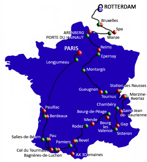 Streckenkarte Tour de France 2010