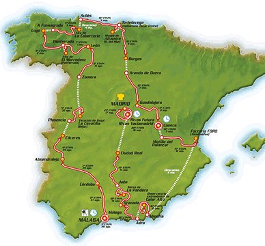 Streckenkarte Vuelta a España 2006