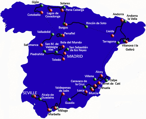 Streckenkarte Vuelta a España 2010