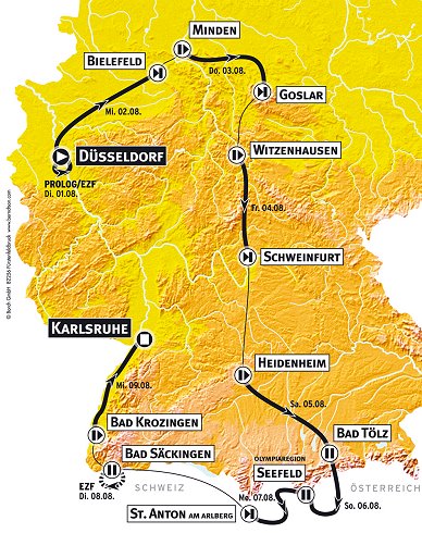 Streckenkarte Deutschland Tour 2006
